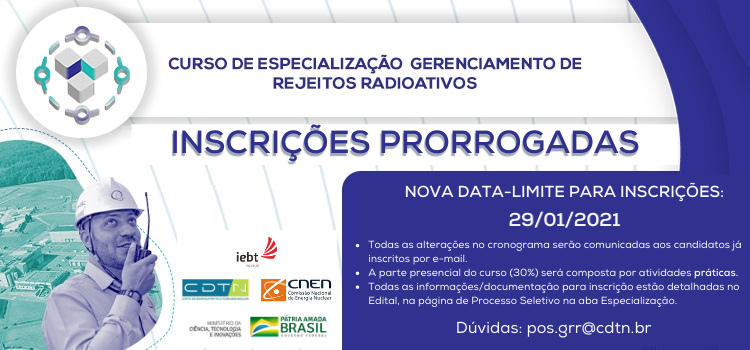 Curso de especialização no Gerenciamento de Rejeitos Radioativos